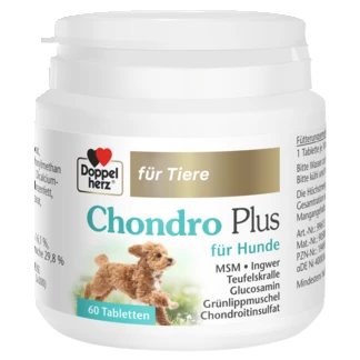 Abbildung der Produktverpackung Doppelherz für Tiere Chondro Plus für Hunde Frontansicht
